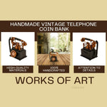 Decorative Telephone Coin Bank – Handmade Iron 8.5 Inch