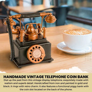 Handmade Vintage Phone Bank – Iron Desk Decor 8.5 Inch