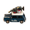 Handmade 1960s Mini Cooper Christmas Car Model Set of 2 – Festive Iron Decor – 4 Inch