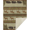 Rug with bear, moose, and deer pattern on a beige background