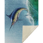 Coastal – Bermuda Blue 50" x 70" Plush Fleece Throw Blanket Polyester Soft Touch Rectangle by One Pixie Street