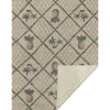 Rug with pineapple and palm tree pattern on a geometric background