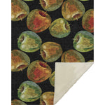 Kitchen Apples Midnight 50" x 70" Black Polyester Plush Throw Blanket by One Pixie Street