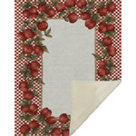 Apple Border Throw Blanket Plush Fleece Backing 50" x 70" Rectangle by One Pixie Street
