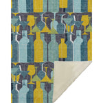 Blue Soft Fleece Throw Blanket 50" x 70" Wine Glass Pattern by One Pixie Street