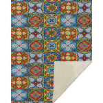 Kaleidoscope 50" x 70" Plush Reverse Throw Blanket Spanish Tile Kitchen Design by One Pixie Street