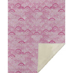 Yoga mat with pink and white fan pattern