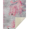 Rug with pink flamingo design on a gray background