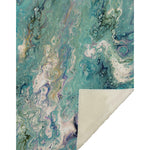 Throw Blanket 50" x 70" Blue Abstract Paint Pour Pattern, Soft Touch Microfiber Front, Reversible By One Pixie Street