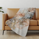 Watercolor Faux Shearling Throw Blanket 50" x 70" Plush Polyester Microfiber Cozy Accent