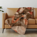 Throw Blanket Faux Shearling Polyester Abstract Pattern – Oversized 50" L x 70" W Cozy Blanket For Couch Bed by One Pixie Street