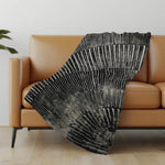 Throw Blanket Fan Pattern Polyester Faux Shearling – Oversized 50" L x 70" W Soft Touch Blanket For Living Room Sofa Bed by One Pixie Street