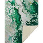 Throw Blanket – 50" x 70" Green Abstract Soft Touch Microfiber Front, Cozy Faux Shearling Back, Reversible By One Pixie Street