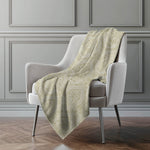 Oversized Throw Blanket 50" x 70" – Reversible Faux Shearling Polyester with Damask Pattern by One Pixie Street