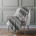 Microfiber Throw Blanket 50" x 70" – Striped Pattern with Reversible Faux Shearling Backing by One Pixie Street