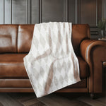 Soft Polyester Throw Blanket 50" x 70" – Argyle Pattern with Faux Shearling Backing by One Pixie Street