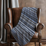 Faux Shearling Throw Blanket Reversible Design – Striped Polyester Microfiber 50" x 70" for Sofa Cozy Comfort by One Pixie Street