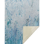 Throw Blanket – 50" x 70" Shoreline Blue Abstract Soft Touch Microfiber Front, Cozy Faux Shearling Back, Reversible By One Pixie Street