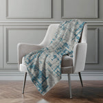 Abstract Plaid Faux Shearling Throw Blanket 50" x 70" Polyester Transitional by One Pixie Street