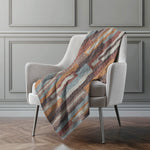 Vertical Bars Faux Shearling Throw Blanket 50" x 70" Polyester Transitional by One Pixie Street