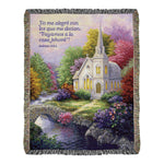 Church in the Country Throw 50x60 inch – Cotton Woven Home by Manual Woodworkers