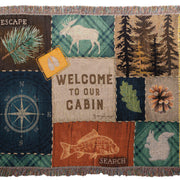 Wildlife Scene Tapestry Blanket – Cabin or Lodge Decor