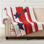 Greenland Home Fashions Americana Throw Accessory Patriotic Red White Blue Stars, 50x60 Inch