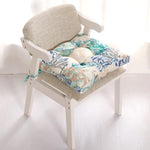 Greenland Home Fashions Tufted Chair Cushion – Blue Coastal 18x18 Seat Pad
