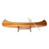 Indian Girl Canoe Model - Handcrafted Wood - 24 Inch Maritime Display