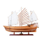 Old Modern Handicrafts Chinese Junk Wooden Ship Model – 27"x7"x24.5", Handcrafted Nautical Display