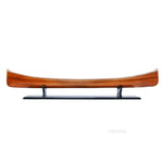 Wooden Canoe Boat Model 5.5" H – Handcrafted Cedar Wood Display By Old Modern Handicrafts