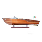 Riva Aquarama Medium Italy Speedboat Model 7" H – Handcrafted Wood Old Modern Handicrafts