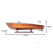 Wooden Aquarama Speedboat – Classic Italian Design – 7 Inch Tall