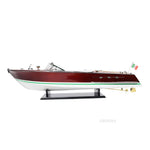 Ariston Exclusive Edition Wooden Speedboat Model 10" H – Mahogany and Teak By Old Modern Handicrafts