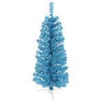 Vickerman B163231LED 3' Sky Blue Pencil Artificial Christmas Tree Blue Dura-Lit Led Lights