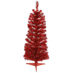 Vickerman B163336LED 3' Red Pencil Artificial Christmas Tree Red Dura-Lit Led Lights