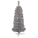 Vickerman B163724LED 2' Silver Pencil Artificial Christmas Tree Warm White Dura-Lit Led Lights