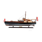 Old Modern Handicrafts Dolphin Painted Fishing Boat Model – 26"x5"x13", Handcrafted Yacht Replica