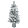 Vickerman B160250 5' Potted Flocked Ashton Pine Artificial Christmas Tree Unlit
