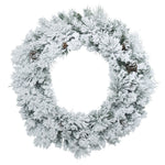 Vickerman B160330 30" Flocked Ashton Pine Artificial Christmas Wreath Unlit