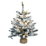 Vickerman B160525LED 24" Flocked Anoka Pine Artificial Christmas Tree Warm White Led Lights