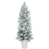 Vickerman B169070 7' Potted Flocked Castle Pine Artificial Christmas Tree Unlit
