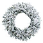 Vickerman B169131LED 30" Flocked Castle Pine Artificial Christmas Wreath Warm White Dura-Lit LED Mini Lights