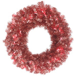 Vickerman B172531LED 30" Artificial Rose Pine Wreath With 240 Pvc Tips And 70 Dura-Lit® LED Pink Mini Lights