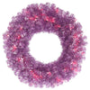 Vickerman B172831LED 30" Artificial Violet Pine Wreath with 240 PVC tips and 70 Dura-Lit® LED Pink Mini Lights