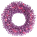 Vickerman B172831LED 30" Artificial Violet Pine Wreath with 240 PVC tips and 70 Dura-Lit® LED Pink Mini Lights