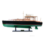 Wooden  Hemingway Pilar Fishing Boat Model - 27.5" Handcrafted Replica with Chair & Steering Wheel By Old Modern Handicrafts