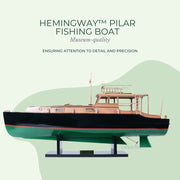 Wooden  Hemingway Pilar Fishing Boat Model - 27.5