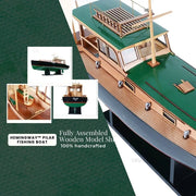 Wooden  Hemingway Pilar Fishing Boat Model - 27.5