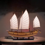 Traditional Chinese Junk – Natural Finish Wooden Model Ship